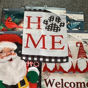 Holiday Home Flag with Red and Black Accents